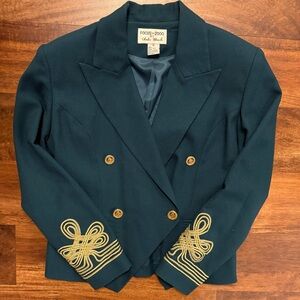 Focus 2000 Dark Green Blazer with Gold Accents